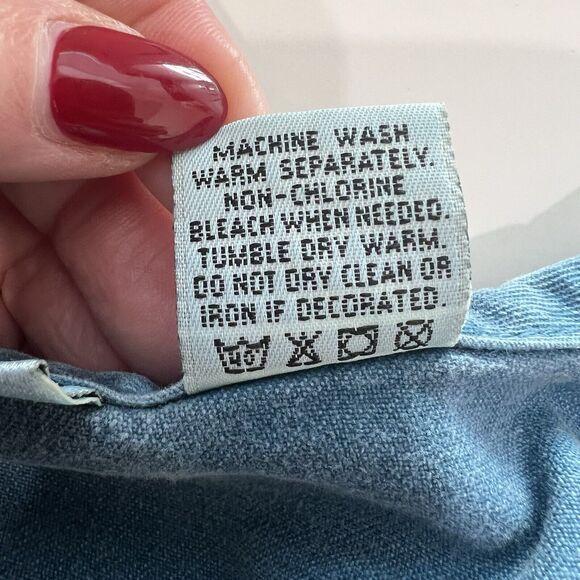 Vtg Sunbelt XL Antiques Action Barn Mumu Patio Dress Chambray Embroider Buttons - Picture 8 of 10